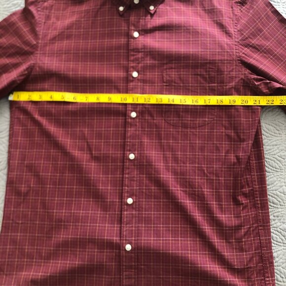 J. Crew Burgundy Plaid Secret Wash Shirt, Large, Slim - Picture 6 of 8